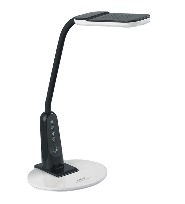 Lampka biurkowa Timo LED czarna włącznik dotykowy elastyczne ramię 5400K