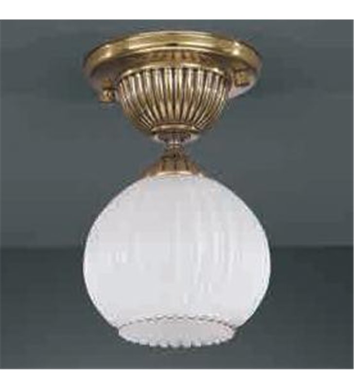 Lampa sufitowa Pescara klosz biała kula złota