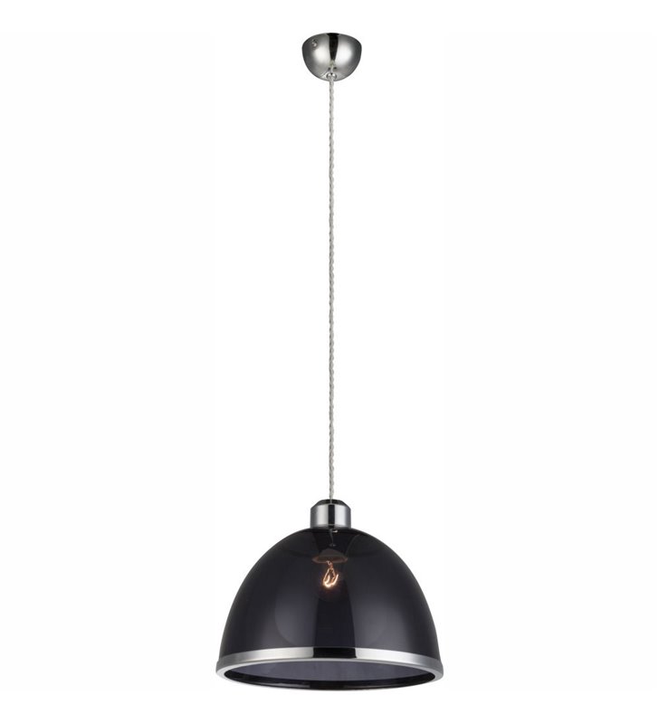 Akrylowa lampa wisząca w kolorze czarnym transparentnym Carlo średnica 23cm - OD RĘKI