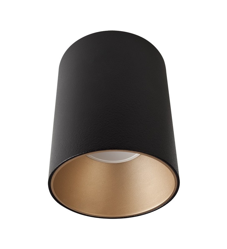 Lampa sufitowa Eye Tone czarna ze złotym środkiem nieruchoma downlight do salonu sypialni hol korytarz